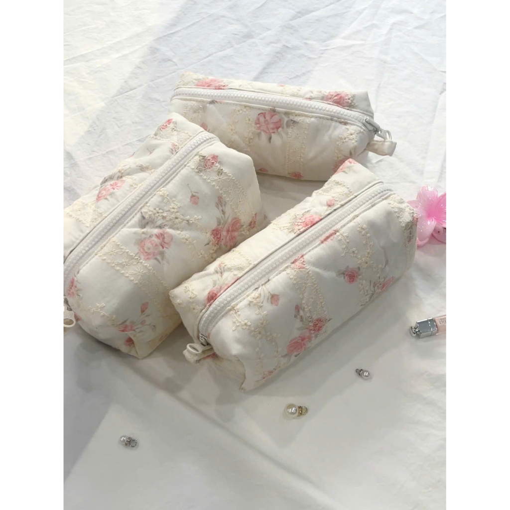 Pouch make up chần bông , hộp bút chần bông PawMe Clothing , túi đựng mỹ phẩm , đồ dùng cá nhân , Mi
