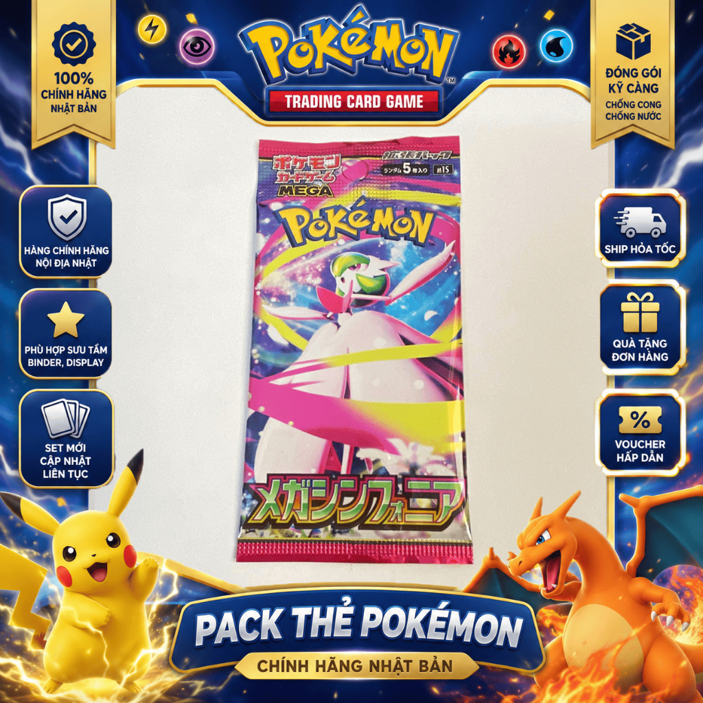 [CHÍNH HÃNG] Pack Pokémon TCG MEGA Symphonia M1S - Thẻ Bài Pokemon Nhật Bản