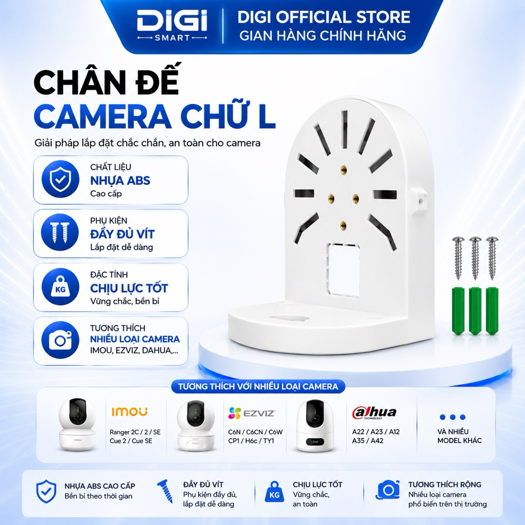 Chân Đế Camera Wifi IMOU/EZVIZ/DAHUA C6N, A32EP, RANGER 2,Hero A1...đa năng gắn tường, trần nhà...
