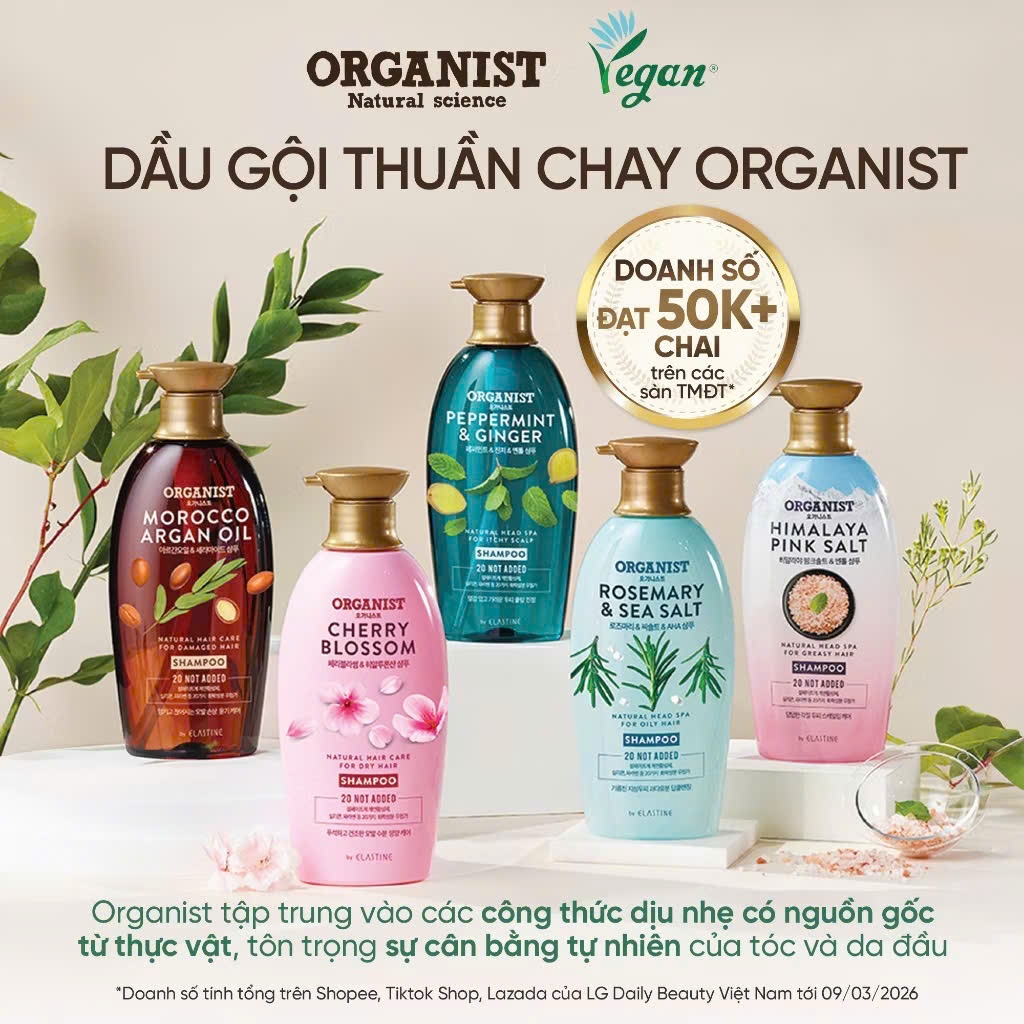 [CHÍNH HÃNG] Combo Dầu gội và Dầu xả thuần chay ORGANIST tinh dầu Morocco Argan nhập khẩu Hàn Quốc