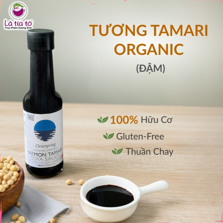 TƯƠNG TAMARI ORGANIC NHẬT BẢN (ĐẬM) 150ML- LÁ TÍA TÔ