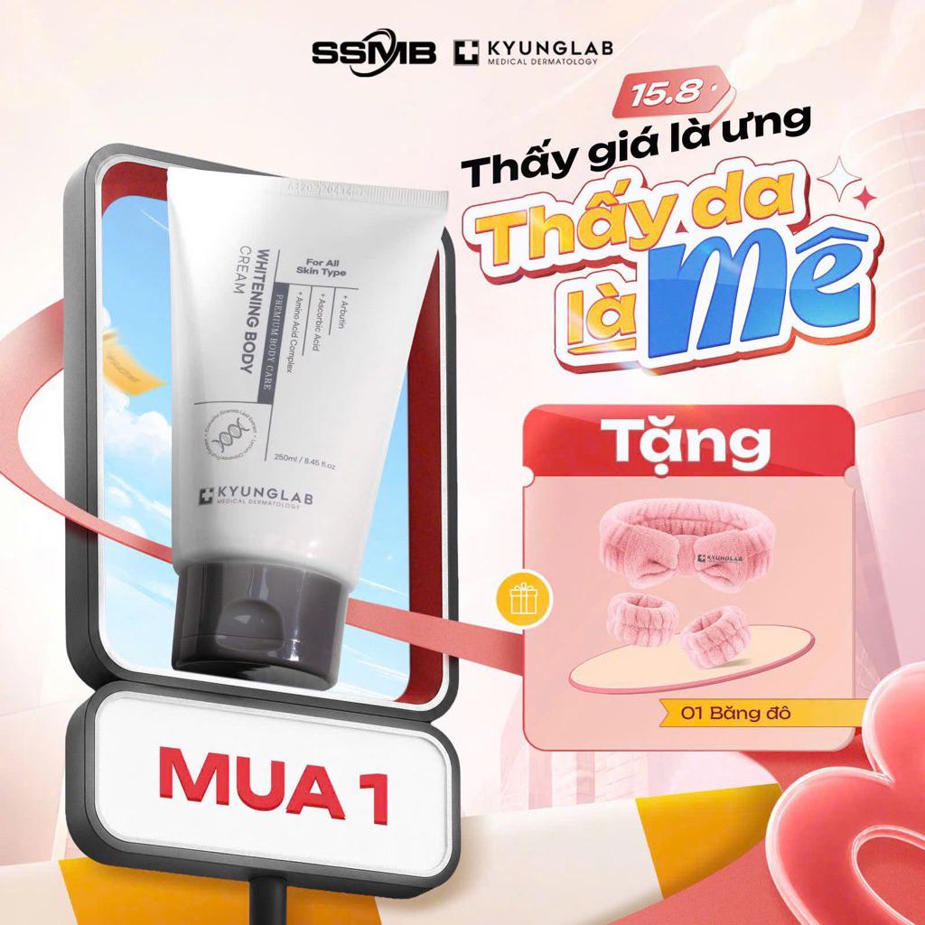 Kem body Kyunglab 250ml nâng tone body trắng sáng, không lộ vân kem