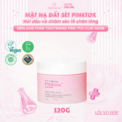Mặt Nạ Đất Sét Hút Dầu Kiểm Soát Nhờn Derladie Pore Tightening Pink Tox Clay Mask 120g (HOT)