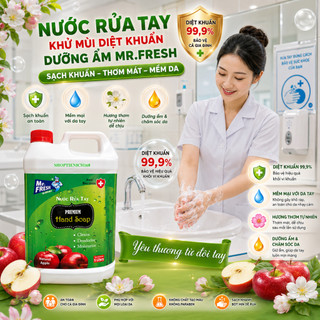 🧴 giới thiệu nước rửa tay kháng khuẩn mr.fresh 5 lít hương táo – sạch khuẩn, thơm mát, mềm da