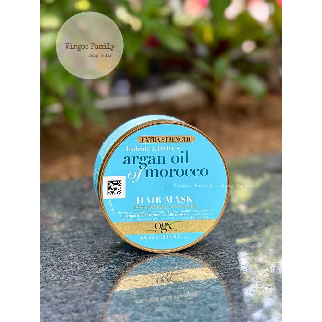 Kem ủ hấp xả dưỡng tóc phục hồi OGX Hydrate & Repair + Shine Argan Oil of Morocco Hair Mask 300mL