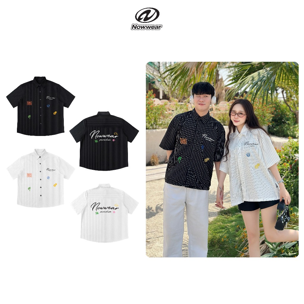 Áo Sơ Mi thêu Nowwear Paradise Summer Unisex Local Brand