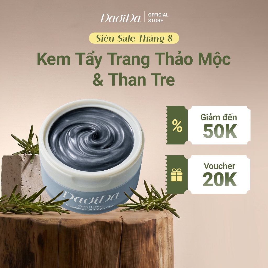 Kem Tẩy Trang Thảo Mộc Và Đất Sét DaoiDa - Sạch Sâu, Cải Thiện Mụn Đầu Đen & Lỗ Chân Lông 110g