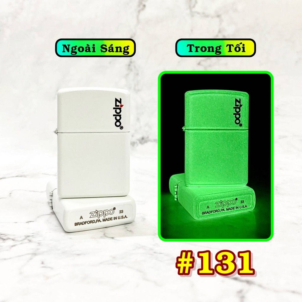 Vỏ Sinh Tồn Zippo Sơn Tĩnh Điện Dạ Quang Hút Ánh Sáng ( Không nhiên liệu )