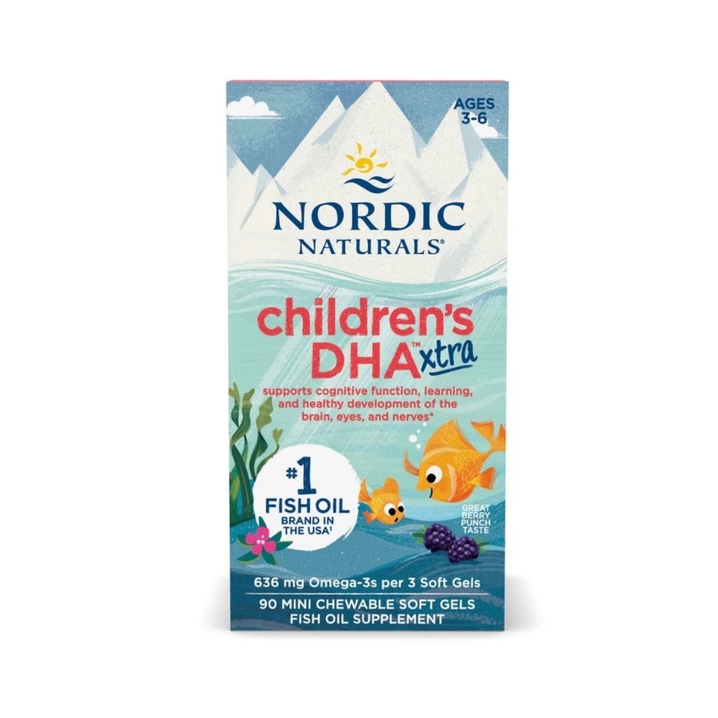 (Auth Mỹ) (Ko tem fụ) TPBVSK Nodric Naturals Children's DHA Xtra, lọ 90v hàm lượng 636mg cho bé 3-6