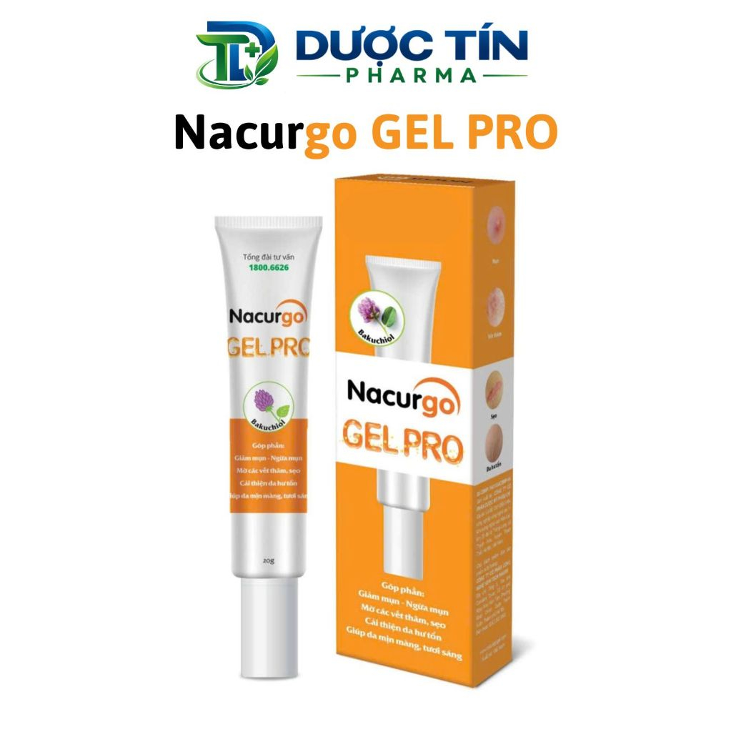 Nacurgo Gel Pro Mờ Thâm Sẹo, Phục Hồi Da Sau Mụn Hiệu Quả (20g)