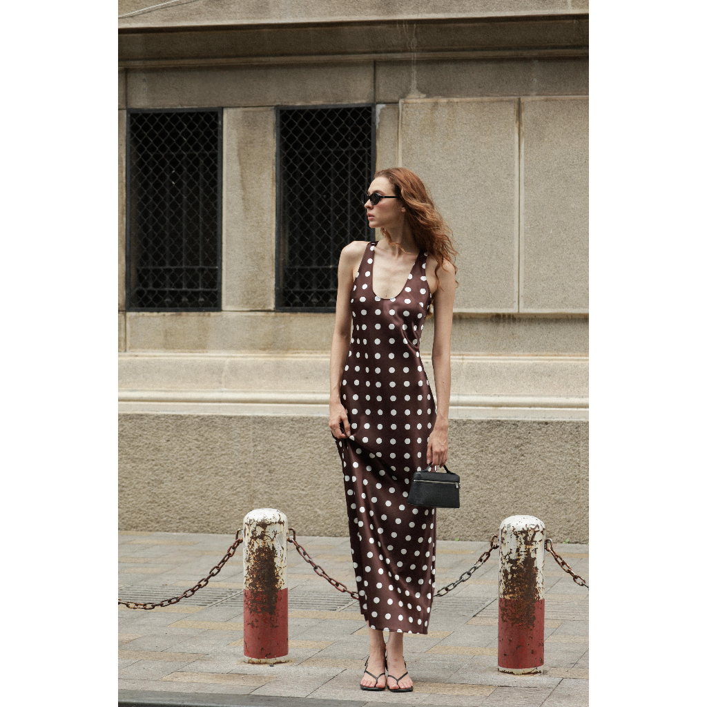 Đầm lụa basic chấm bi WAVE Resort Wear LOUISE DRESS