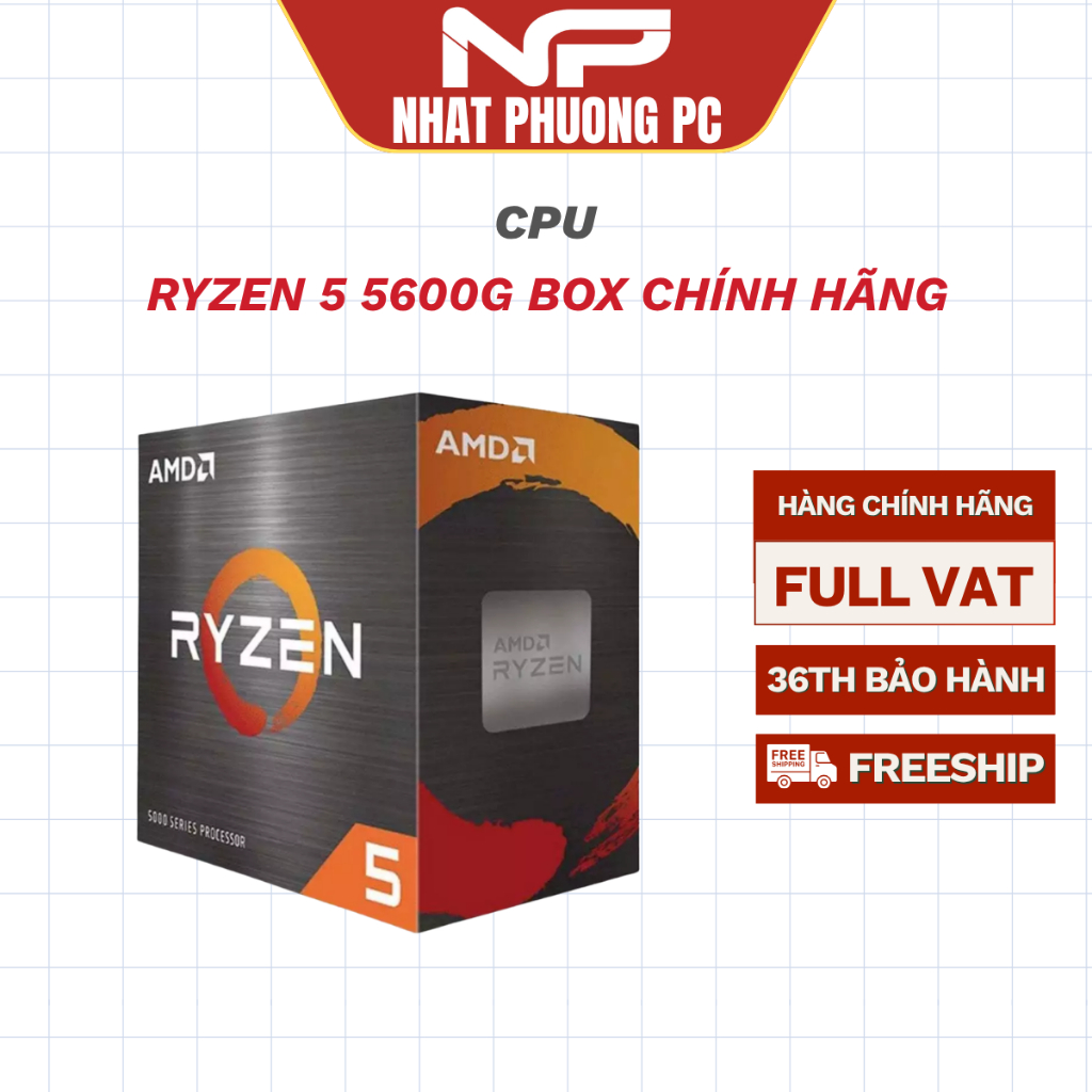 CPU AMD RYZEN 5 5600G BOX CHÍNH HÃNG