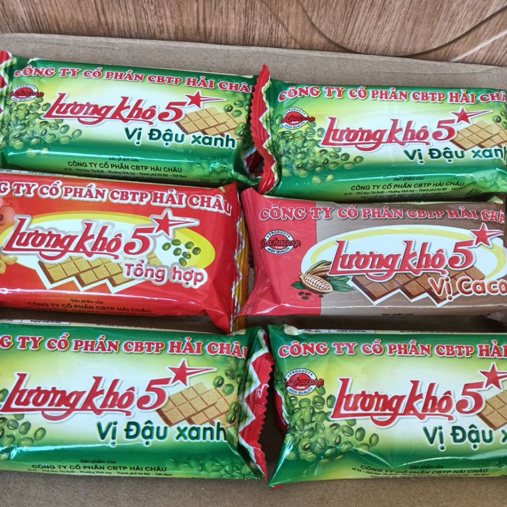 Sỉ (100 gói_50 gói) Lương khô đậu xanh,tổng hợp,ca cao , 1 gói 2 thanh .