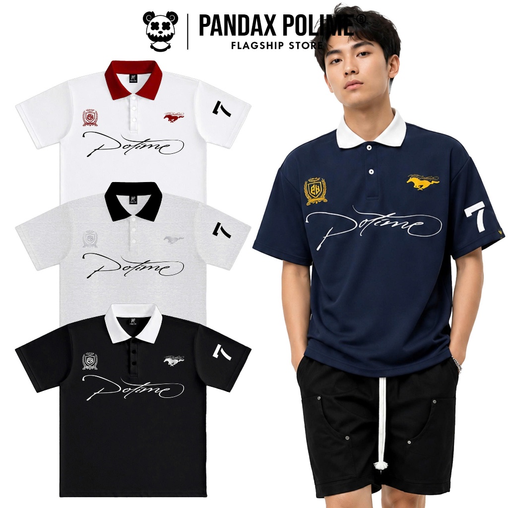 Áo polo 310gsm clean fit thêu nổi áo thun cổ bẻ from rộng oversize nam nữ vải pcgen px pandax polime