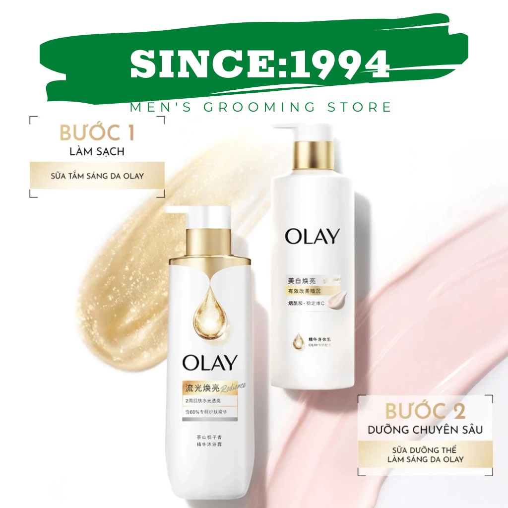[COMBO Trắng Xinh] Sữa Dưỡng Thể Làm Sáng Olay (B3+C) 260G + Sữa tắm sáng da Olay B3 500g