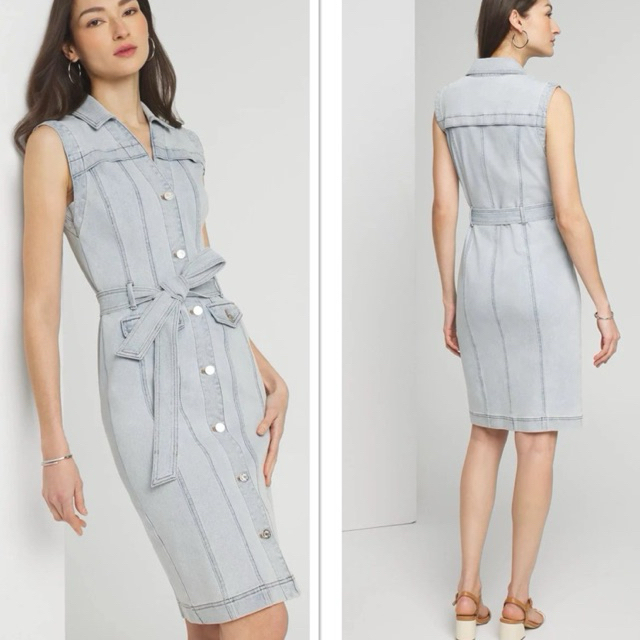 Đầm jeans co giản white&house
