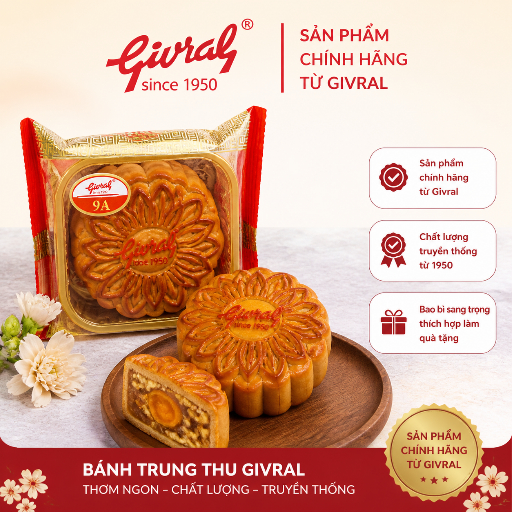 Givral_Bánh Trung Thu Cao Cấp Giá Lẻ Từng Bánh _Bánh Givral Ngọt Mặn Tuỳ Chọn Có Hộp Đựng Sang Trọng