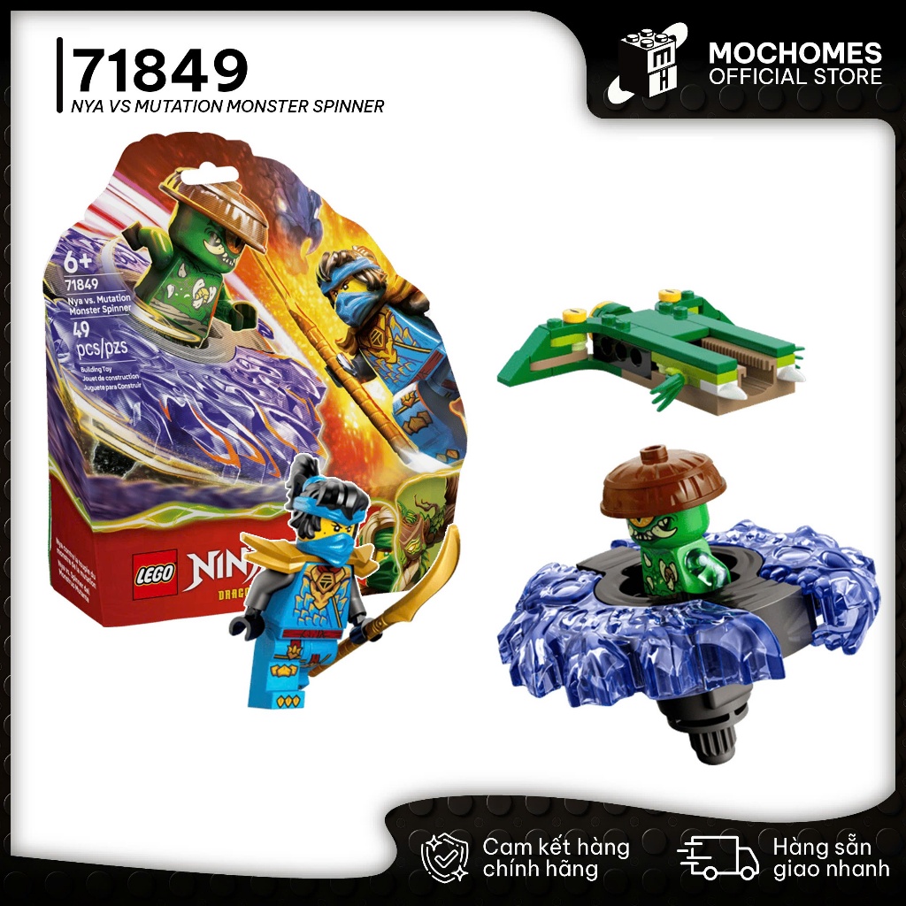 Đồ chơi lắp ráp mô hình nhân vật LEGO NINJAGO 71849 Nya vs. Mutation Monster Spinner