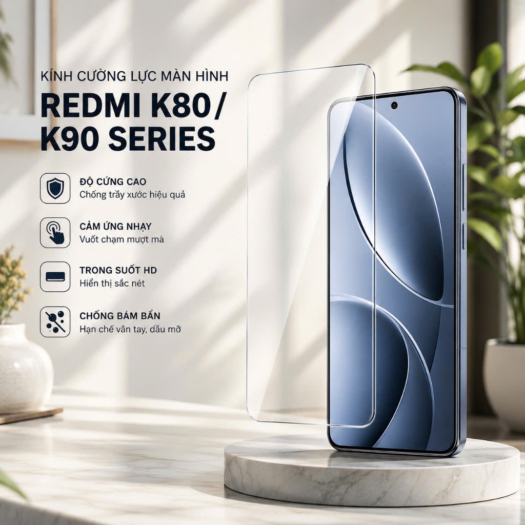 Kính Cường Lực Redmi K80 K80 PRO K80 ULTRA/ K90 ULTRA K90 MAX K90 K90 PROMAX/ K70 ULTRA K70 PRO/ K60
