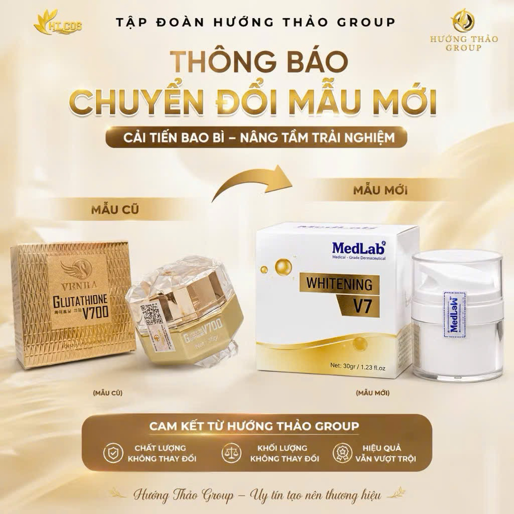 Kem Dưỡng Da Glutathione V700 Hương Thảo Mẫu Mới