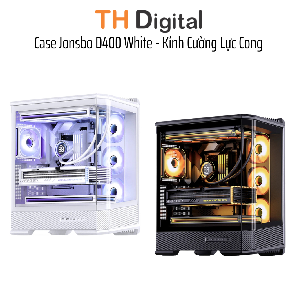 VỎ CASE PC JONSBO D400 ATX / M-ATX / MINI-ITX - KÍNH CƯỜNG LỰC CONG 270° - Hàng chính hãng BH12T