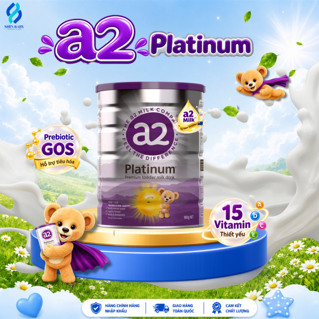 Sữa A2 Platinum Úc Chính Hãng 900g Cho Bé Đủ Số - Đạm A2 Dễ Tiêu Hóa
