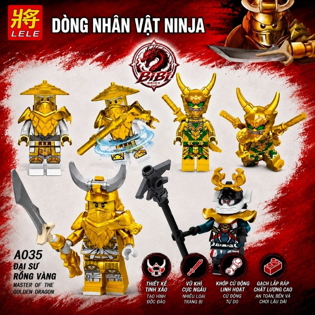 [IN LƯNG]Mô Hình Nhân Vật Ninjago Lloyd Oni,Wu Giáp Rồng-Minifigures Ninjago season 15