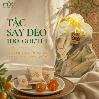 Túi Trái Cây Ăn Vặt Nam Xanh, Tắc Sấy Dẻo Mật Ong, Ăn Vặt Phù Hợp Pantry, Spa, Túi 100 Gói