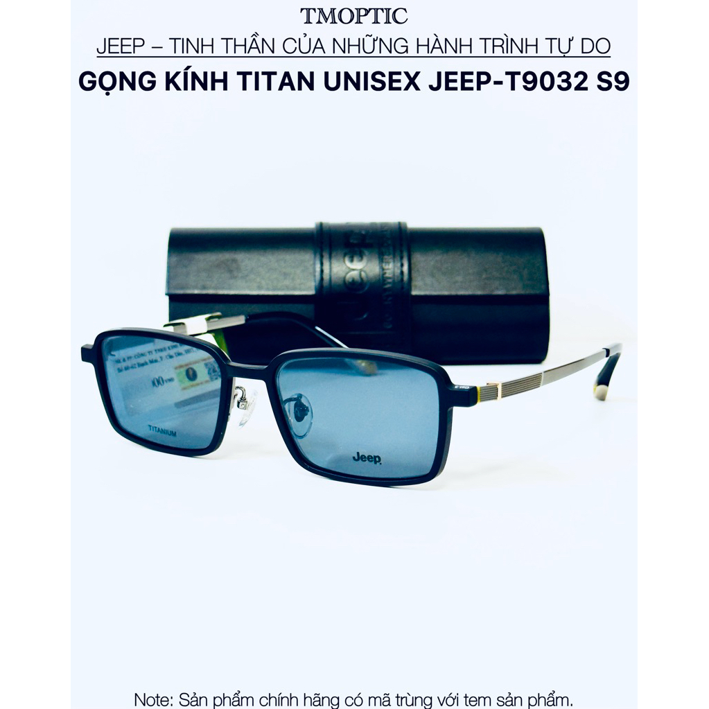 Gọng kính JEEP T9032 S9 Titanium nam nữ, Soft Square 2 lớp nam châm, Acetate cao cấp