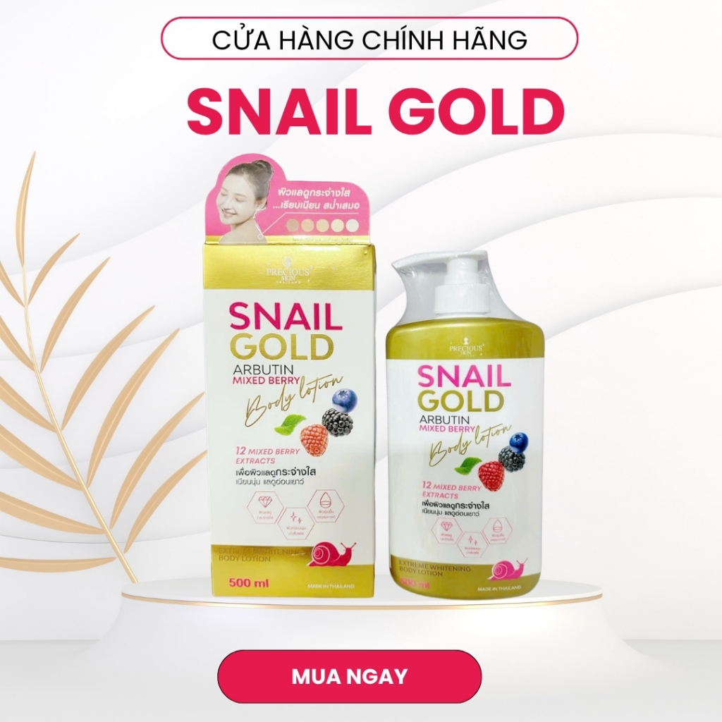 Sữa dưỡng thể body Snail Gold Arbutin Mix Berry Body Lotion Precious Skin 500ml