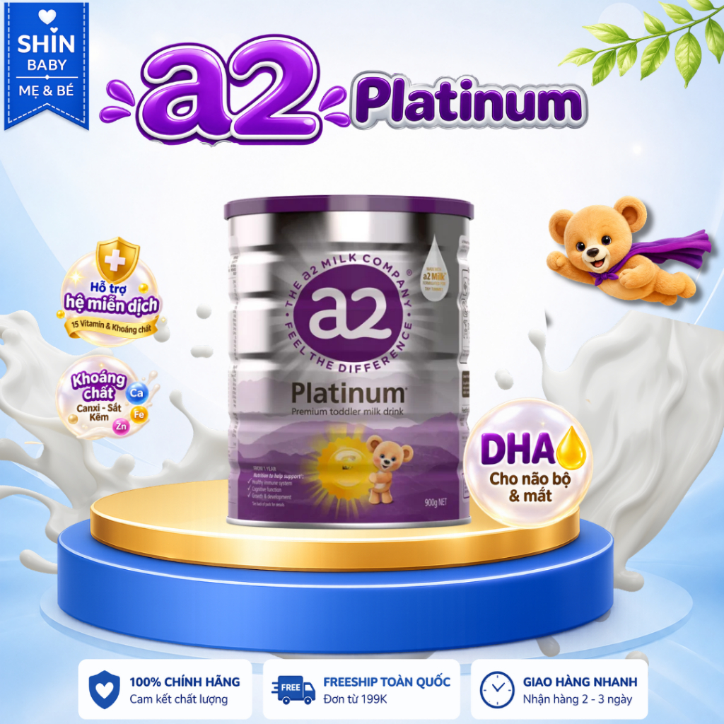 Sữa A2 Platinum Úc 900g Cho Bé Số 1,2,3, Đạm A2, Công Thức Dinh Dưỡng