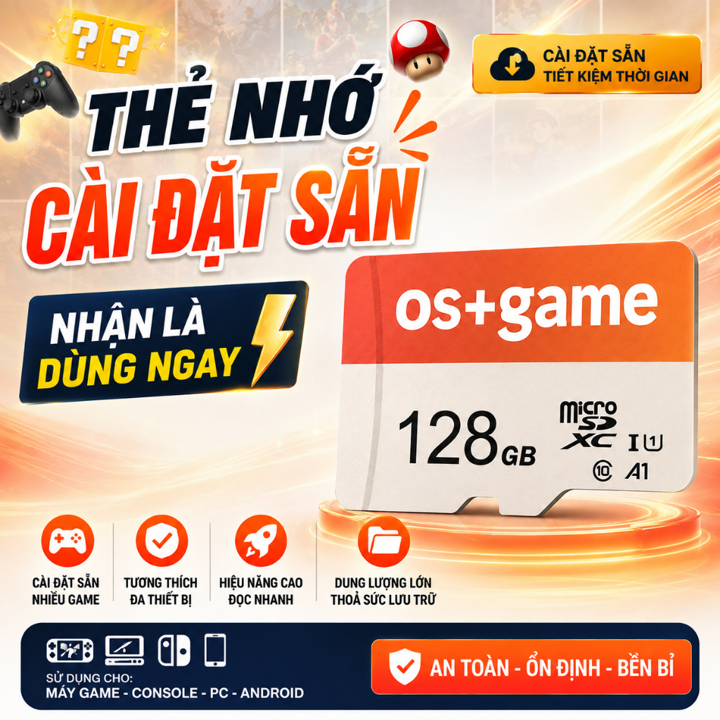 Thẻ nhớ cài sẵn os-game cho máy chơi game các loại, linux, android | izzygame