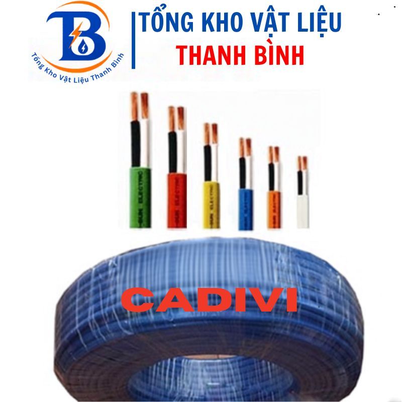 Dây điện đôi Cadivi hai lớp bọc 2x2.5 2x1.5 2x1.0 2x0.75 1 mét
