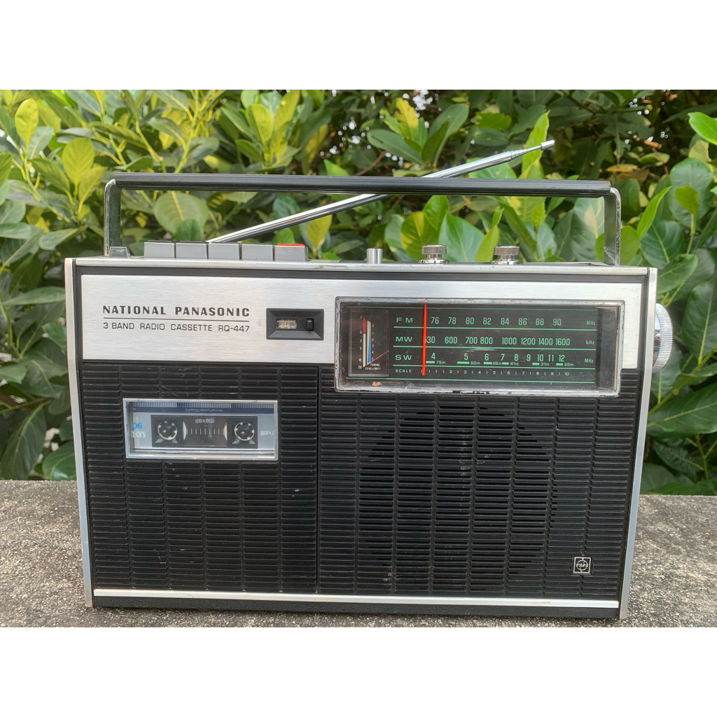 Radio National Panasonic RQ-447 – Máy cổ Nhật Bản 3 băng kèm cassette, nguyên bản, đẹp, sưu tầm