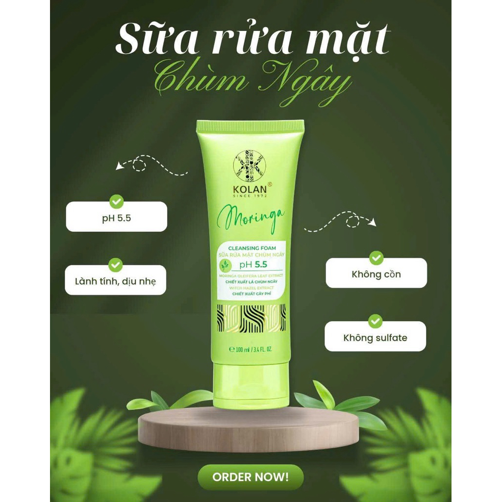 SỮA RỬA MẶT KOLAN CHIẾT XUẤT CHÙM NGÂY 100ml