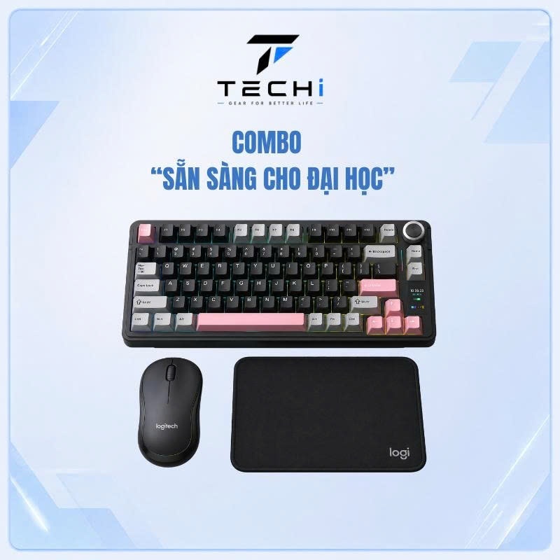 Combo Bàn Học Gen Z - BST 4: Tân Sinh Viên Năng Động (Bàn Phím Cơ Aula S75 Pro + Chuột Silent Logite
