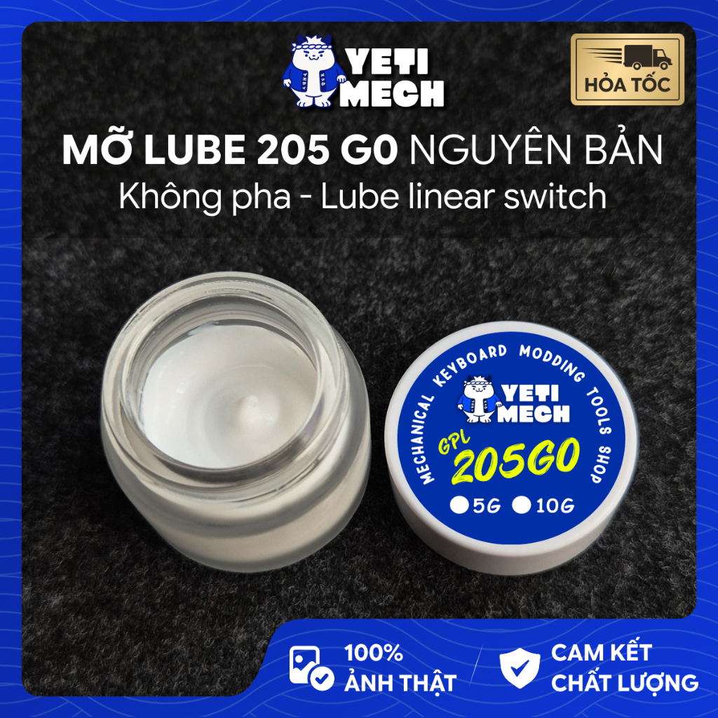 [Tặng cọ] Mỡ Krytox GPL 205G0 Lube Switch Bàn Phím Cơ Bôi Trơn Cao Cấp Yeti Mech