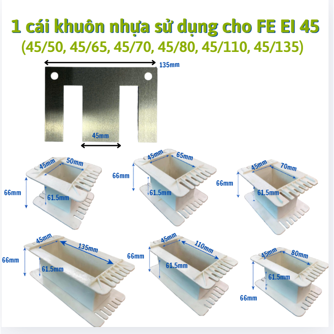 1 CÁI khuôn nhựa biến áp fe EI 45