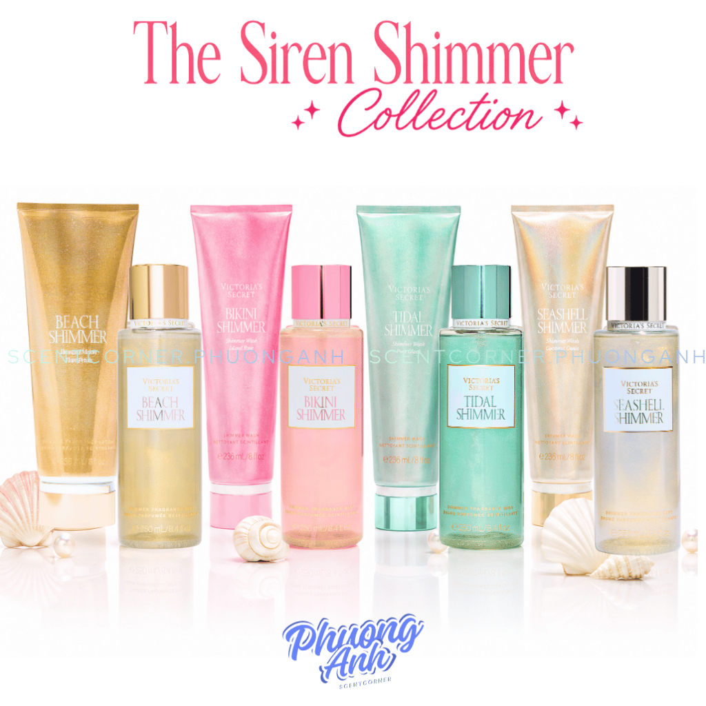 Beach Shimmer | Seashell Shimmer | Tidal Shimmer | Bikini Shimmer - Xịt thơm Body Mist Kim Tuyến