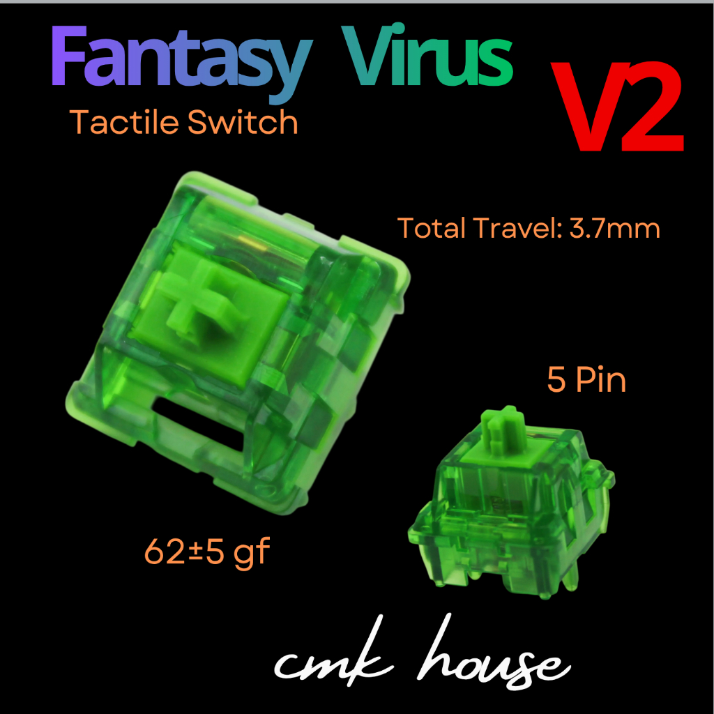 Gói 10 Switch Tactile Fantasy Virus V2 (Tom Fantasy Virus) - Stock Pre-lubed Hãng - Tactile 62gf