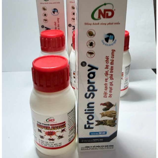 Combo Diệt Ve Rận + Côn Trùng – Frontline Spray 50ml & Super Ectox 50ml