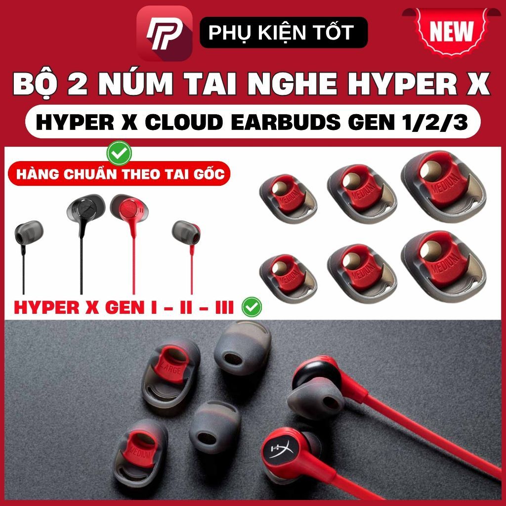 [ NÚM GỐC HYPER X CLOUD SKY ] BỘ 2 NÚM TAI NGHE HÀNG GỐC DÀNH CHO TAI NGHE HyperX Cloud Earbuds I / 