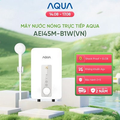 Máy nước nóng trực tiếp AQUA AEI45M-B1W(VN) - Freeship toàn quốc