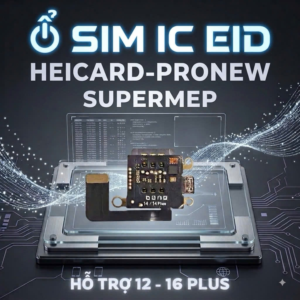 Ổ SIM EID tích hợp IC SuperMEP HEICARD/PRONEW – Dành cho 12 đến 16 Plus lock, không cần dùng SIM ghé