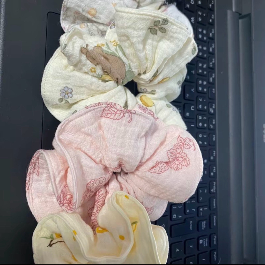 (siêu to) Dây buộc tóc scrunchies lụa to phồng,Cột búi tóc lụa Satin