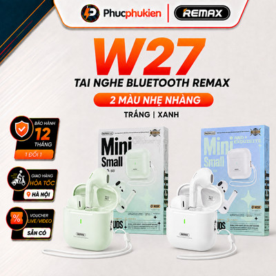 Tai nghe bluetooth Remax cozybuds w27 có mic thoại cảm ứng Pin 4h bluetooth 5.4 - Phúc Phụ Kiện