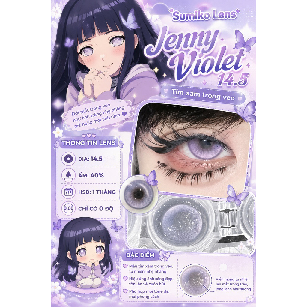 Lens cosplay Hinata 1 tháng  Chỉ có 0 độ 💜 JENNY VIOLET 14.5 — HINATA VIBE 💜ro