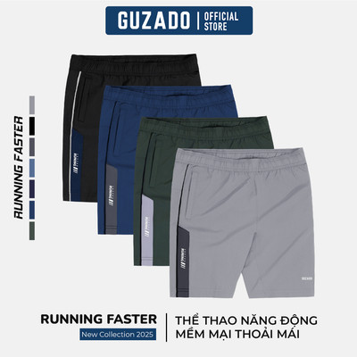 Combo 3 Quần Đùi Nam GUZADO Vải Gió Nhẹ, Khô Nhanh, Form Regular Fit Gọn Gàng Dễ Vận Động CB3GSR08-CB3GASR25S008