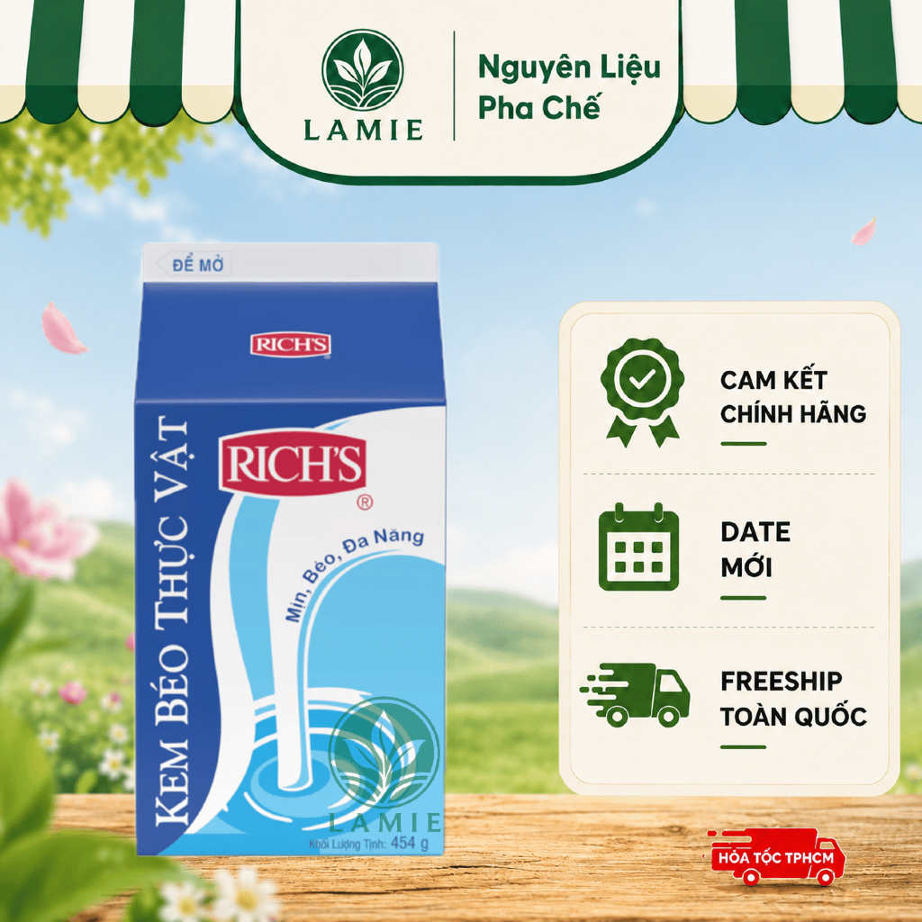 Rich Lùn | Kem Béo Thực Vật Rich's | Rick Lùn 454gr