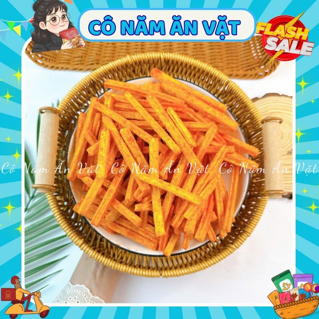 Snack Que Phô Mai Ngó Sen, Bim bim khoai tây ngó sen lắc phô mai thơm ngon, Đồ ăn vặt